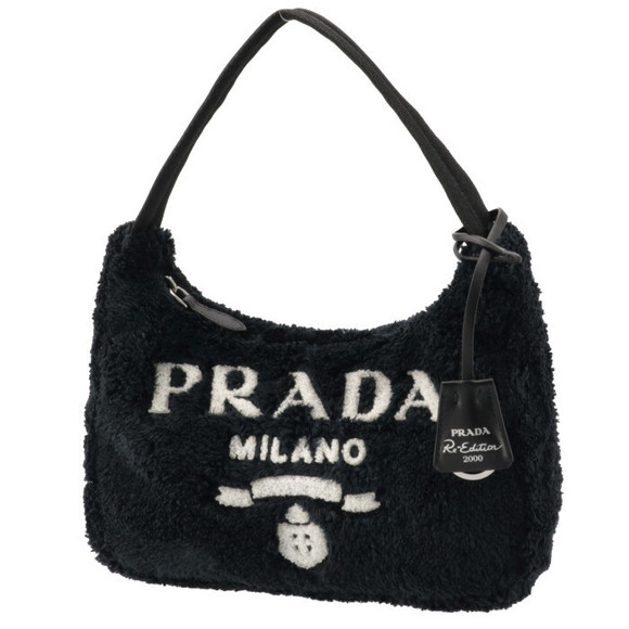 Prada Terry Lettering Black Bag Shoulder - Picture 1 of 8